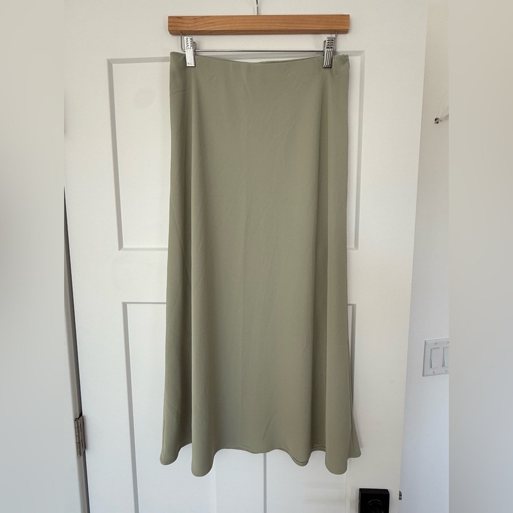 Abercrombie & Fitch Sage Green Midi Skirt